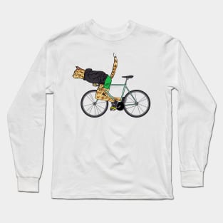 Cat Riding a Bicycle Long Sleeve T-Shirt